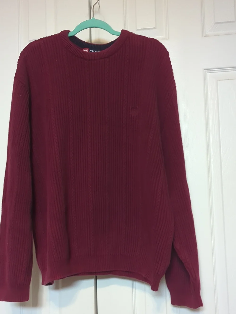 Chaps Cotton Pullover Sweater Maroon XXL